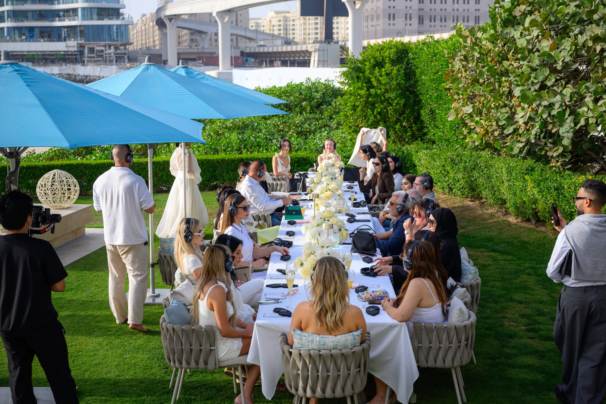 The long table by the water