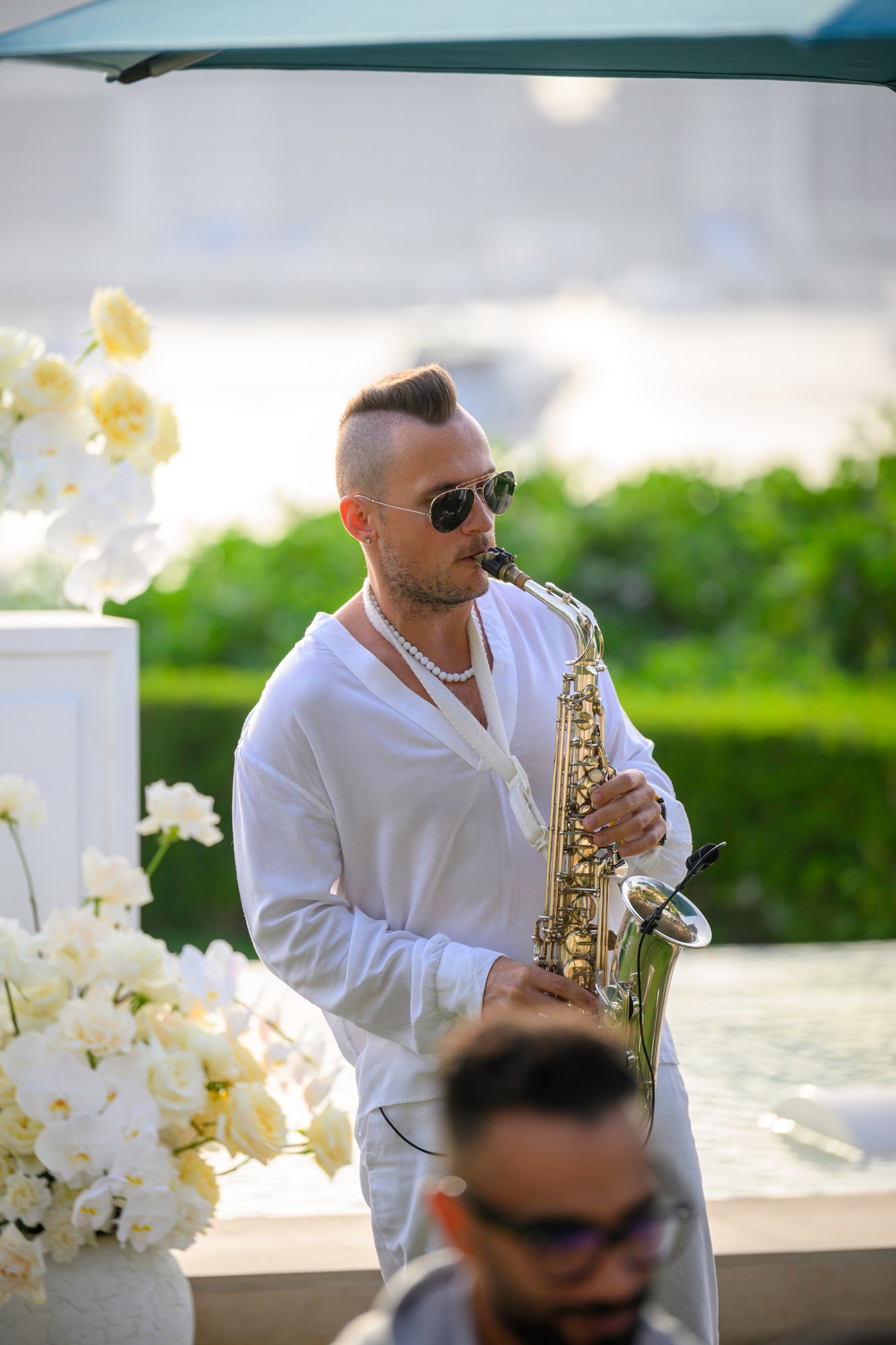 Golden-hour saxophone